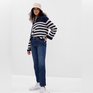 GAP 29/8 long high rise cheeky straight Dark Indigo New with Tags Blue